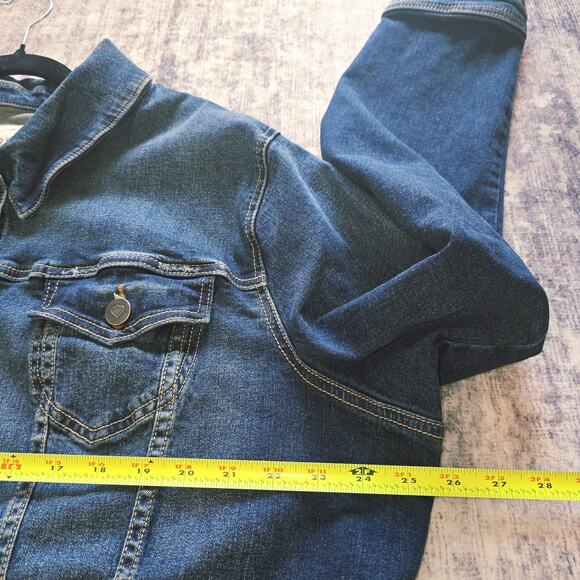 Torrid Denim Jean Jacket Womens Plus Size 3X Blue Button Up Stretch Classic Boho - Picture 7 of 12